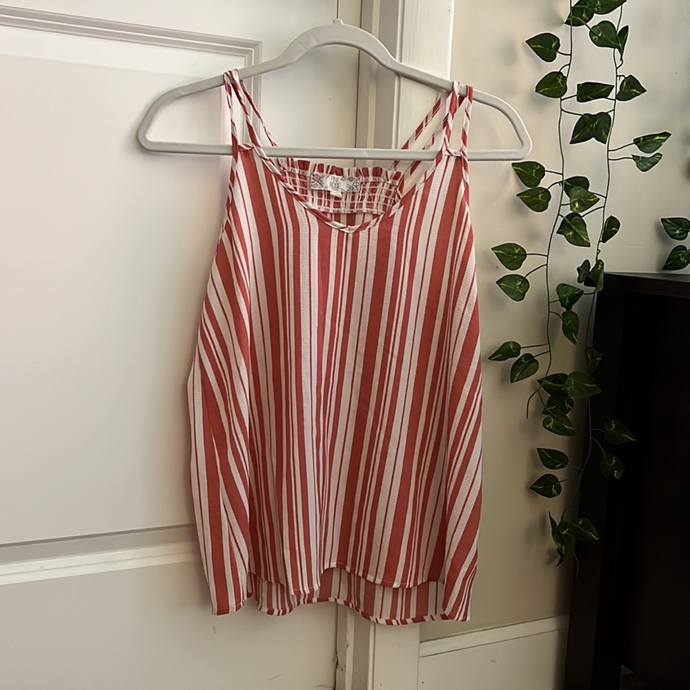 Pink Rose Striped Tank